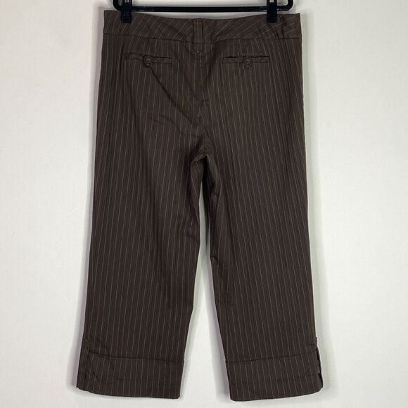 LOFT Ann Striped Crop Pant Women's Size 14 - Picture 2 of 7